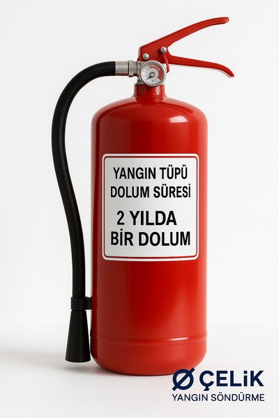 yangın tüpü dolum süresi – 2 yılda bir dolum (çelik yangın söndürme)